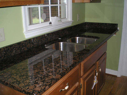 Dark Baltic Brown Granite Countertop with Sink