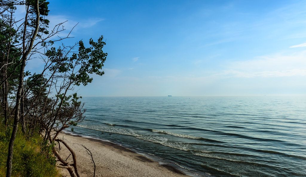 Sunny day on the coast on Baltic sea